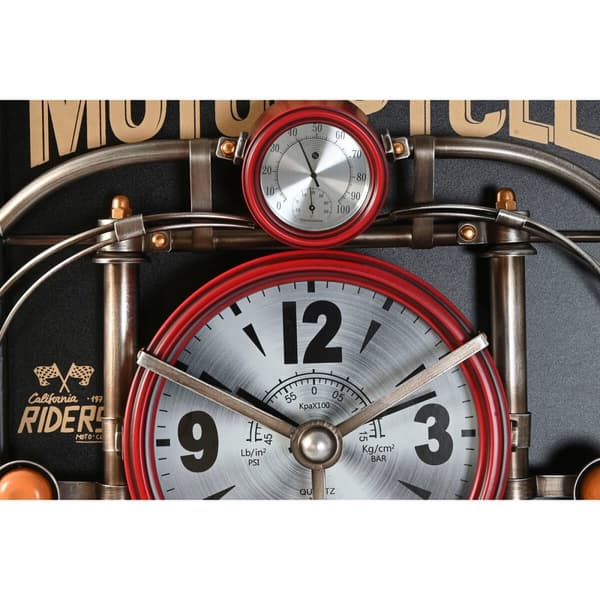 Wall Clock Home ESPRIT Black Red Golden PVC Metal Motorbike Vintage 60 x 18 x 120 cm