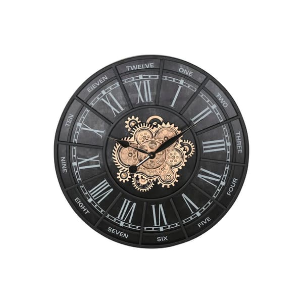 Wall Clock Home ESPRIT Black Iron 75 x 7 x 75 cm