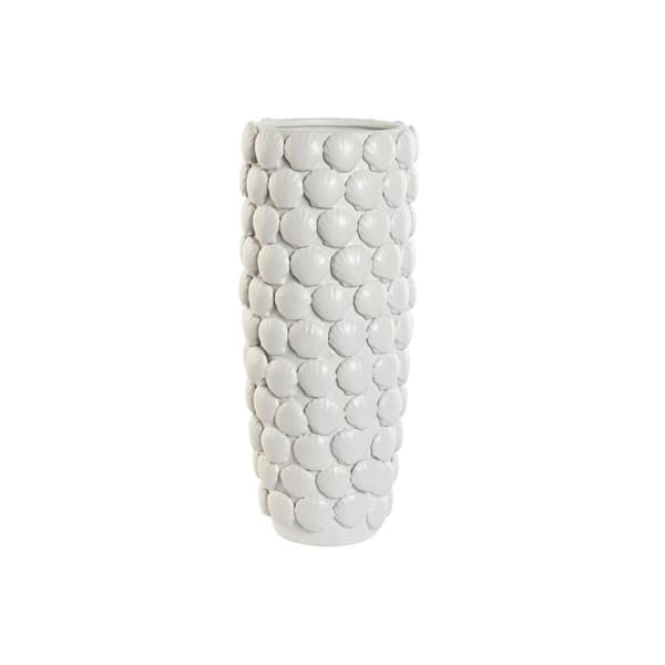 Vase Home ESPRIT White Stoneware Mediterranean 16,5 x 16,5 x 38,5 cm
