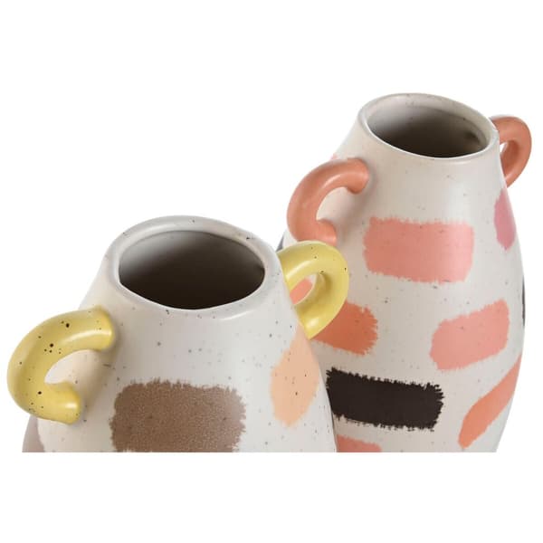 Vase Home ESPRIT Multicolour Dolomite 17 x 17 x 35 cm (2 Units)