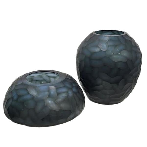 Vase Home ESPRIT Blue Crystal Modern 33 x 33 x 14 cm