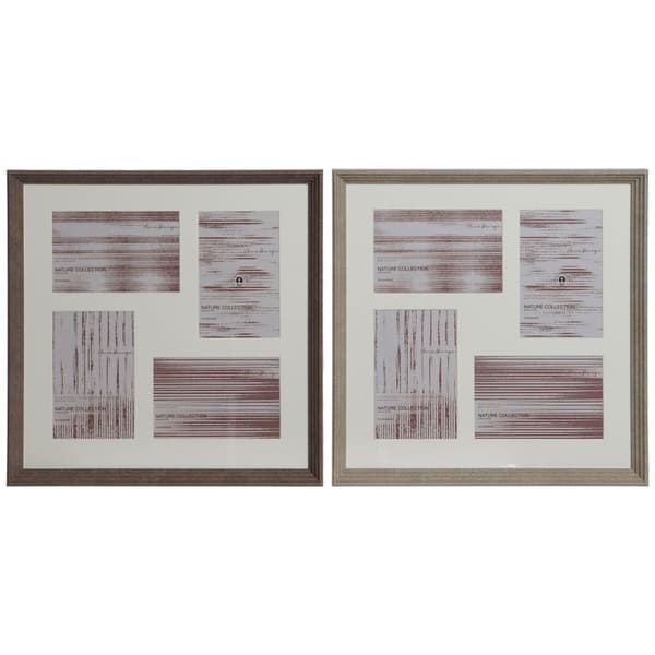 Photo frame Home ESPRIT Brown Natural Crystal polystyrene Urban 34 x 3 x 34 cm (2 Units)