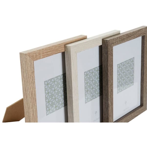 Photo frame DKD Home Decor Natural Beige Wood Dark brown Boho (18 x 2 x 23 cm) (3 Units)
