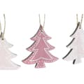 Miniatyrbild 4 av 4: Hanging decoration DKD Home Decor Pink Light Pink Wood 6,5 x 1 x 6,5 cm (9 Pieces) (3 Units)