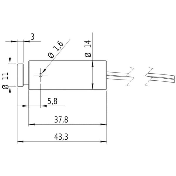 Picotronic Lasermodul Punkt Blå 1 mW D405-1-3 (14x45)