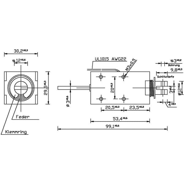 Tremba HMA-3027d.001-24VDC,100% Solenoid Tryckmagnet 0.2 N 40 N 24 V/DC 10 W