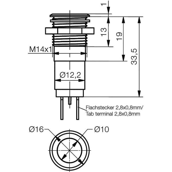Signal Construct SMFC14122 LED-signallampa Gul 12 V/AC, 12 V/DC 226 mcd