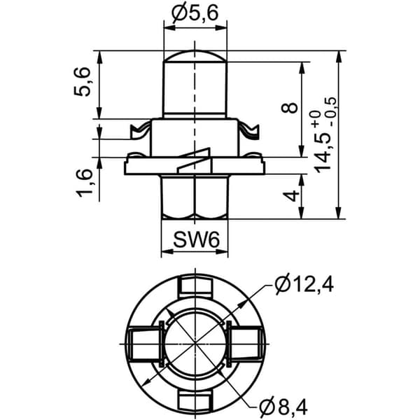 Signal Construct MWTH8442 LED-signallampa Blå BX8,4d 12 V/AC, 12 V/DC 300 mcd