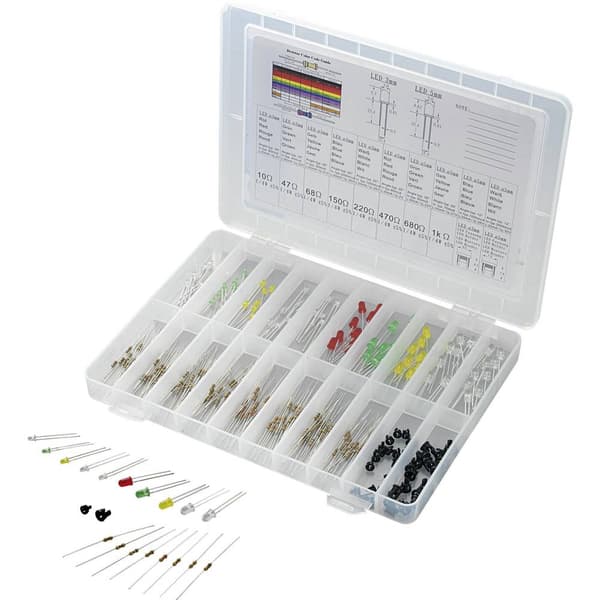 TRU COMPONENTS STD-LEDS LED sortiment Röd, Grön, Gul, Blå, Vit Rund 3 mm, 5 mm