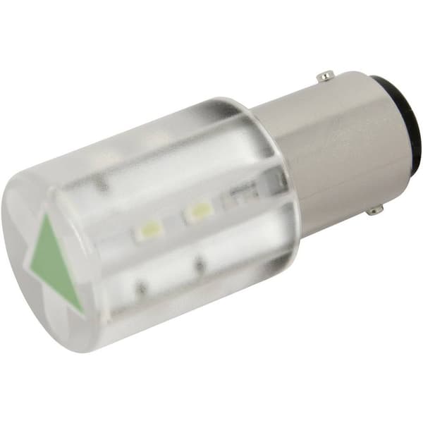 CML 18561231 LED-signallampa Grön BA15d 230 V/AC 280 mcd