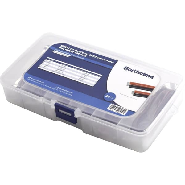 Barthelme LED sortiment Röd, Blå, Grön, Gul, Amber, Kallvit 50 mcd, 100 mcd, 250 mcd, 300 mcd 120 ° 20 mA 2 V, 3 V
