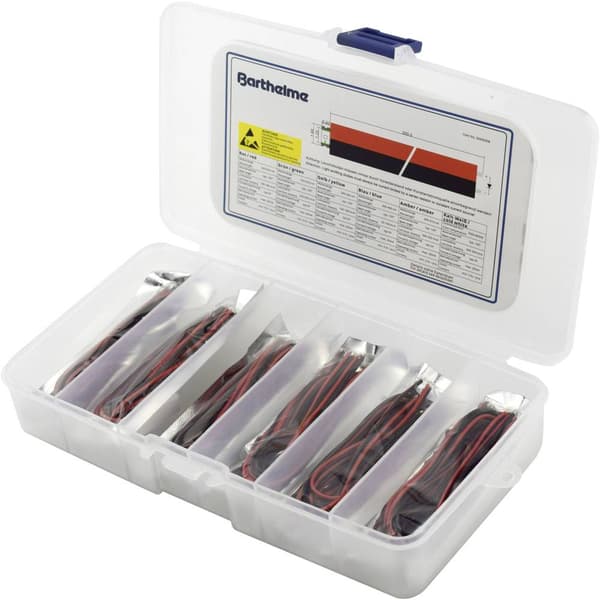 Barthelme LED sortiment Röd, Blå, Grön, Gul, Amber, Kallvit 50 mcd, 100 mcd, 250 mcd, 300 mcd 120 ° 20 mA 2 V, 3 V