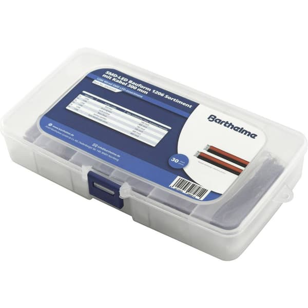 Barthelme LED sortiment Röd, Blå, Grön, Gul, Amber, Kallvit 80 mcd, 100 mcd, 300 mcd 120 ° 20 mA 2 V, 3 V