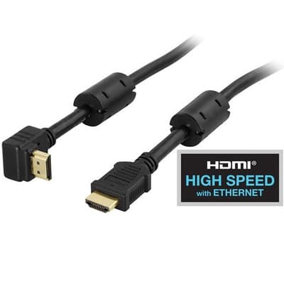 DELTACO vinklad HDMI kabel 4K, UltraHD i 60Hz, 2m