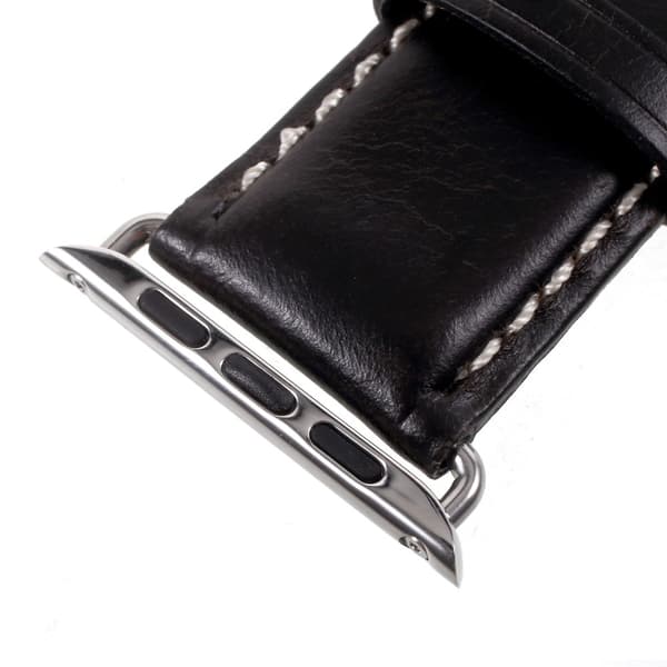 Genuine Leather Watch Band for Apple Watch Series 3/2/1 42mm - Black
