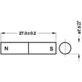 Miniatyrbild 3 av 3: StandexMeder Electronics 4003004006 Permanentmagnet Stång (Ø x L) 7.5 mm x 27 mm AlNiCo 1.32 T Gränstemperatur (max.):