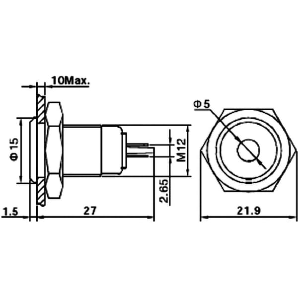 TRU COMPONENTS 149496 LED-signallampa Röd 24 V/DC, 24 V/AC