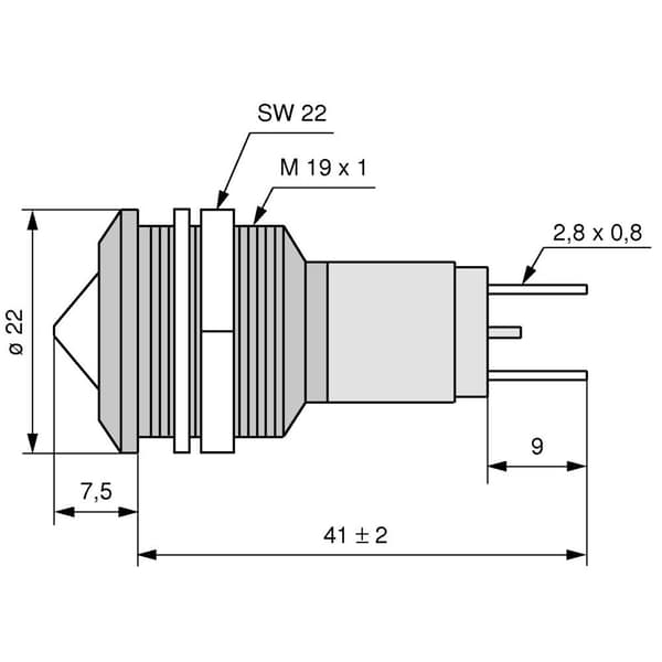 CML 1972125W LED-signallampa Vit 12 V/DC, 12 V/AC