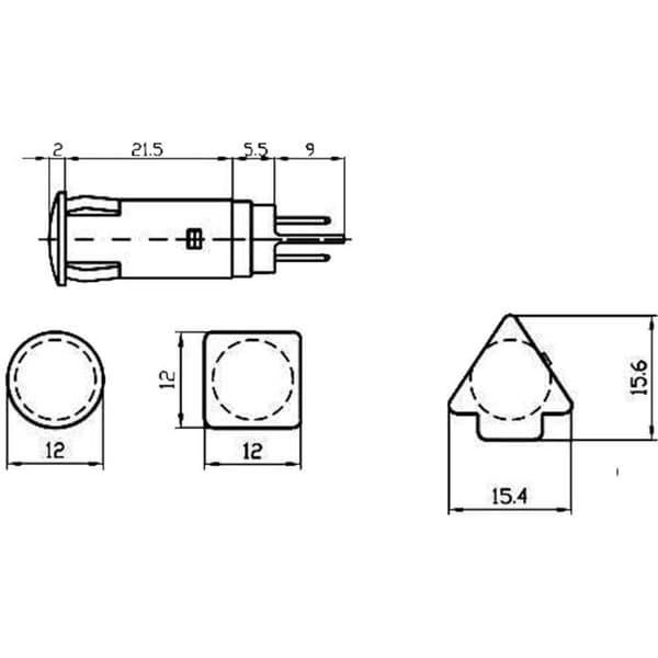Signal Construct SKHH10124 LED-signallampa Gul Rutor 24 V/DC, 24 V/AC