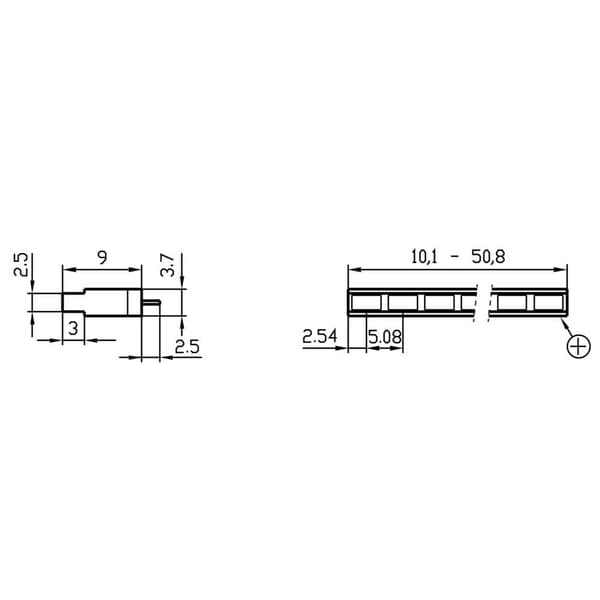 Signal Construct ZALS 081 LED-serie 8x Gul (L x B x H) 40.8 x 3.7 x 9 mm