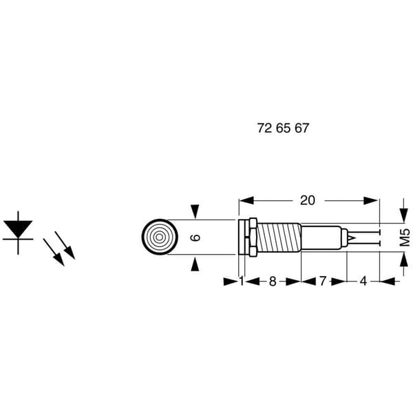 Lysdiodsignallampa grön 12 V/DC BD-0503