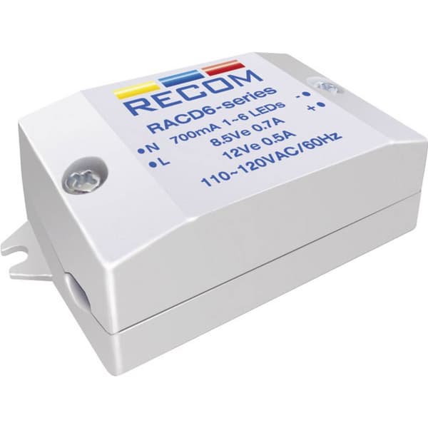 Recom Lighting RACD06-350 LED konstant strömkälla 6 W 350 mA 22 V/DC Driftspänning (max.): 264 V/AC