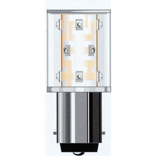 Oshino OD-Y01SM12B15-24 LED-signallampa Gul BA15d 24 V/AC, 24 V/DC 2500 mlm
