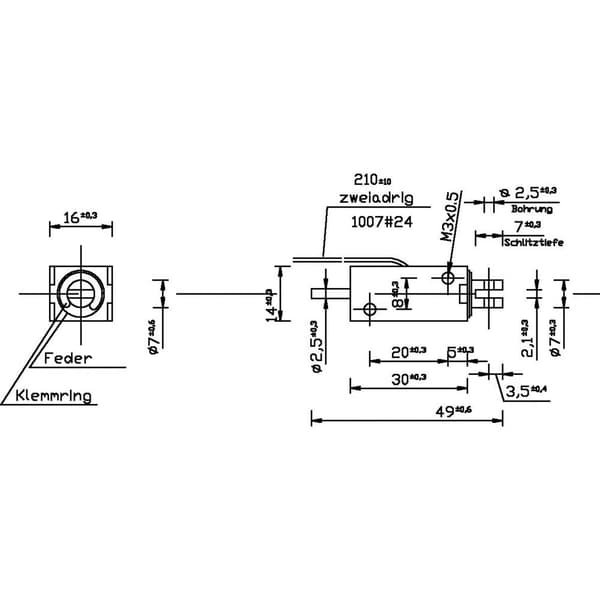 Tremba HMF-1614d.002-12VDC,100% Solenoid Tryckmagnet 0.1 N 2.5 N 12 V/DC 2 W