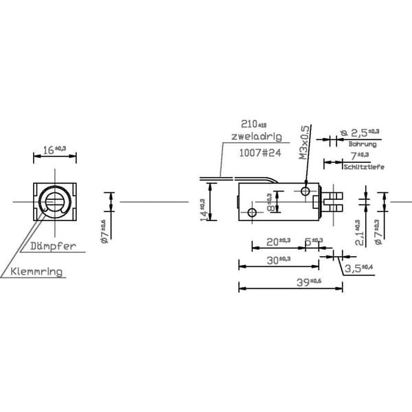 Tremba HMF-1614z.002-12VDC,100% Solenoid Dragmagnet 0.1 N 5.8 N 12 V/DC 2 W