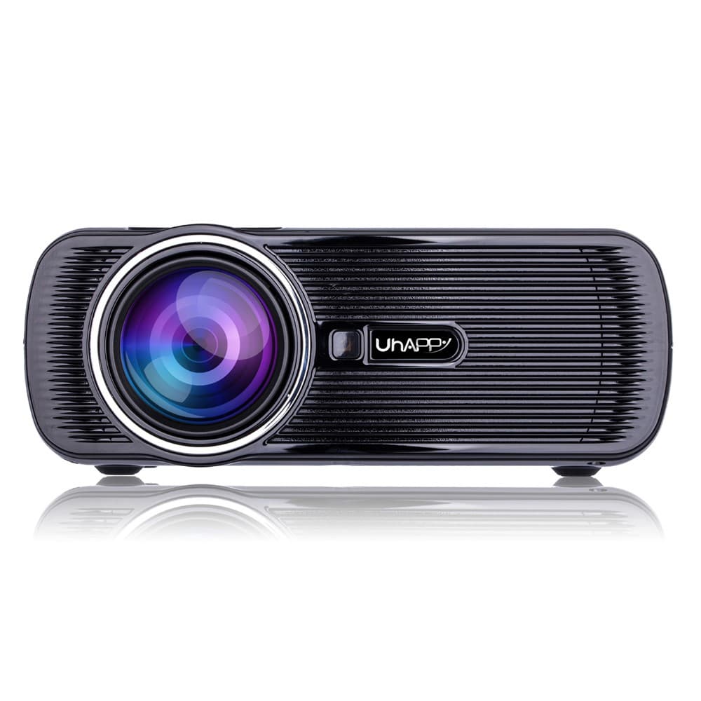 UHAPPY U80 Mini Projector 1080P HD Home Theater with HDMI USB SD VGA AV - Black