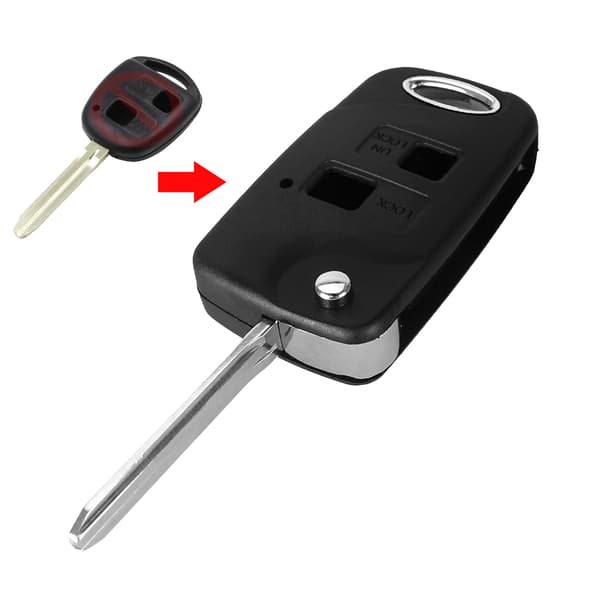 2 painikkeen flip auton avaimen vaihto + näppäimistö Toyotalle