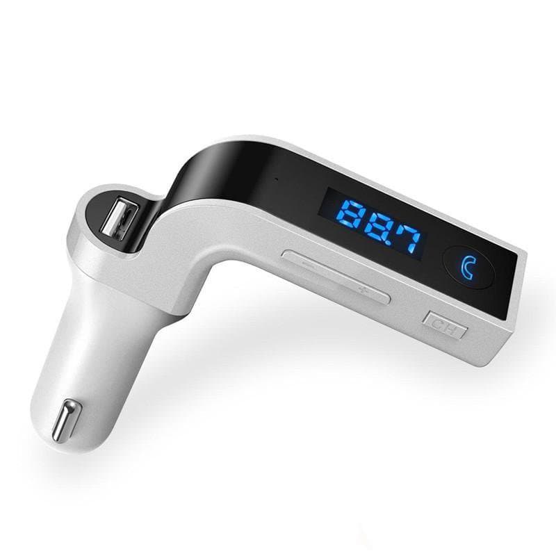 Bluetooth bil FM transmitter modulator MP3 USB sølv
