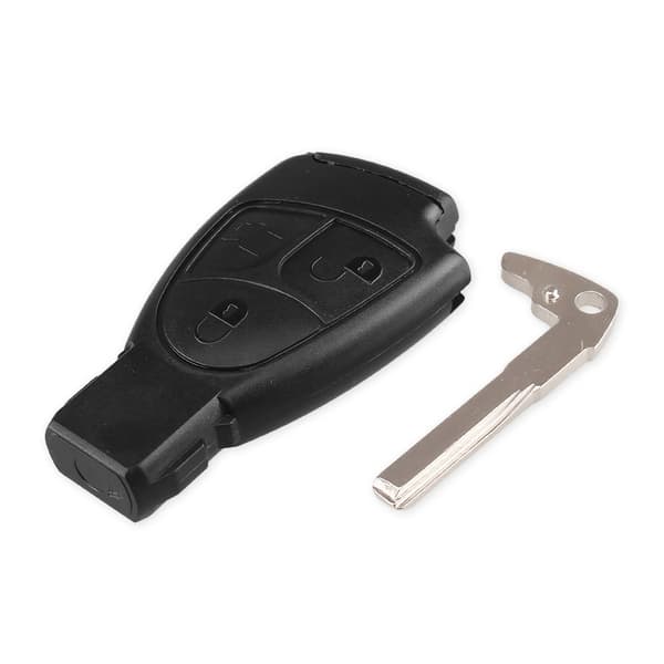 3-knapps nøkkelskall + batteriholder til Mercedes Benz