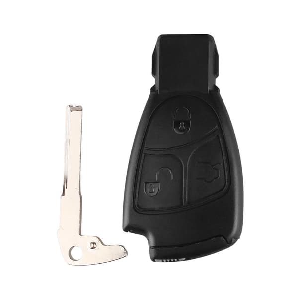 3-knapps nøkkelskall + batteriholder til Mercedes Benz
