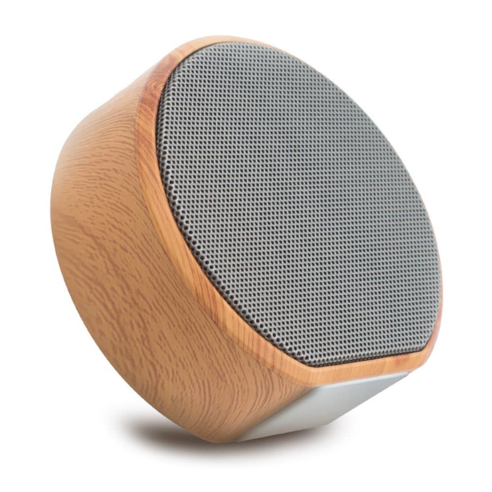 A60 Wood Grain Wireless Bluetooth Speaker Portable Mini Subwoofer Audio Stereo Loudspeaker Support TF AUX USB - Grey