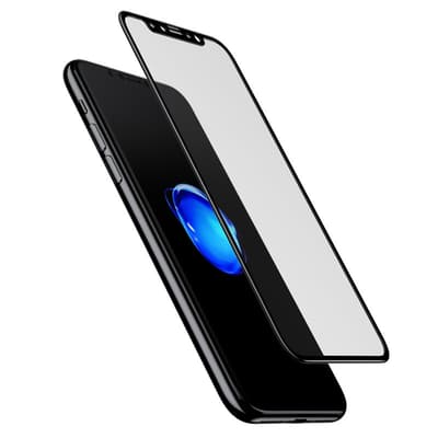 Silk Screen till iPhone X/Xs/11 Pro Skärmskydd Härdat Glas PET Kanter Full Size Svart