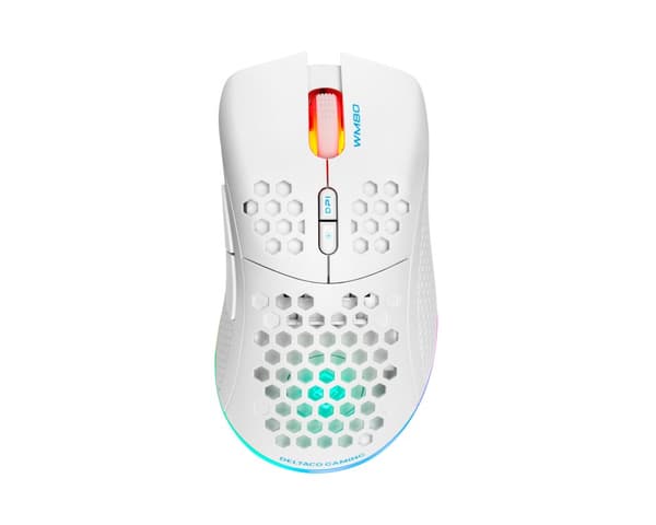 WM80 Trådløs RGB Gaming Mus Ultralätt - Hvid