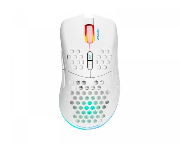 WM80 Trådlös RGB Gamingmus Ultralätt - Vit Vit