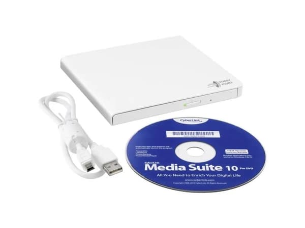 LG GP57EW40 - Platestasjon - DVD±RW (±R DL) / DVD-RAM - 8x/8x/5x - USB 2.0 - ekstern - hvit Hvit