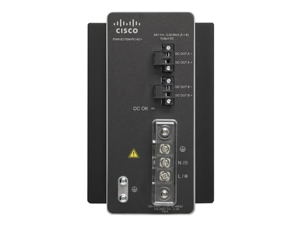 Cisco AC-DC Power Module for POE solution - Strømadapter (DIN-skinnemonterbar) - AC 90 - 264/ DC 106 - 300 V - 170 watt - for Industrial Ethernet 400