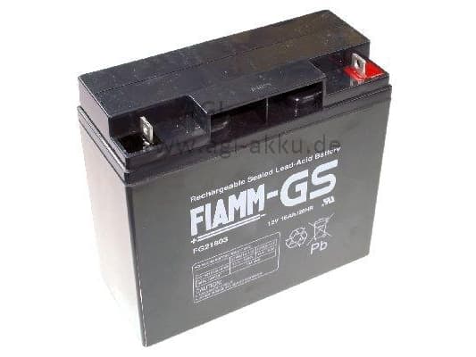 ACTEC Fiamm lyijyakku 12v/18Ah. Navan kanssa Lippu Ø 5.5mm (litteä rauta reiällä läpi) - (LxKxS) 181x167x76mm