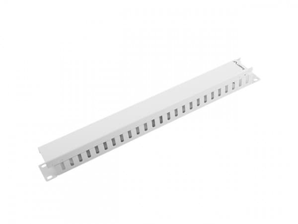 Lanberg AK-1201-S - Panel til kabelstyring - 49 m - musta, RAL 7035 - 1U - 19" - 1U - 19"