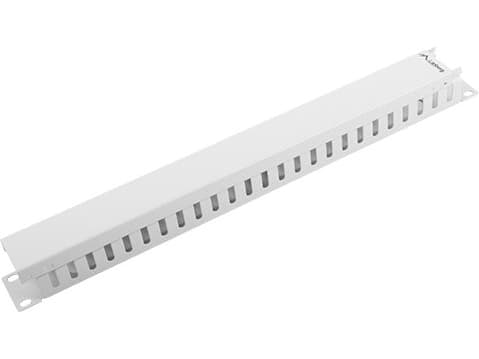 Lanberg AK-1201-S - Panel til kabelstyring - 49 m - musta, RAL 7035 - 1U - 19" - 1U - 19"