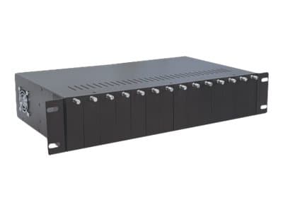 Intellinet 14-Slot Media Converter Chassis, Includes redundant power supply, 19" rackmountable, 2U - Modulär expansionsenhet - 2U - kan monteras i ra