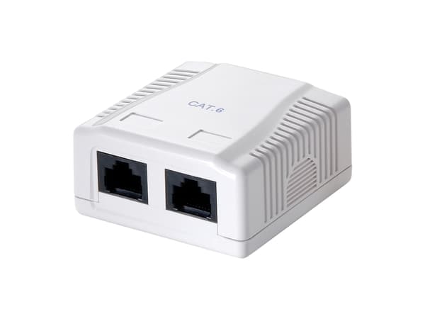 LogiLink - Pinta-asennusliitin - CAT 6 - UTP - RJ-45 X 2 - puhtaan valkoinen, RAL 9010