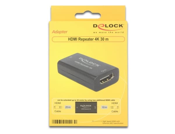 Delock HDMI Repeater - Video/lyd-forlenger - HDMI - opp til 30 m