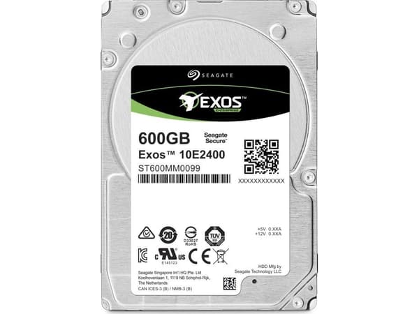 Seagate Exos 10E2400 ST600MM0009 - Hårddisk - 600 GB - intern - 2,5" SFF - SAS 12Gb/s - 10000 rpm - buffert: 128 MB