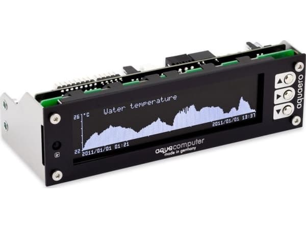 Aqua Computer aquaero 6 PRO, 12 kanaler, Sort, LCD, Knapper