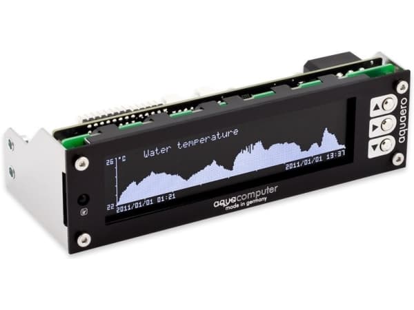 Aqua Computer aquaero 6 PRO, 12 kanaler, Sort, LCD, Knapper