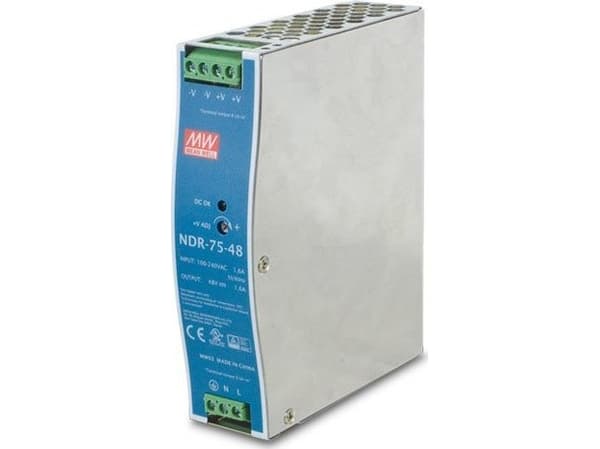 PLANET PWR-75-48, 75 W, 100 - 240 V, 50 - 60 Hz, 1.45 A, Over-spenning (volt), Overoppheting, Overbelastning, Kortslutning, Ul508, TUV EN60950-1